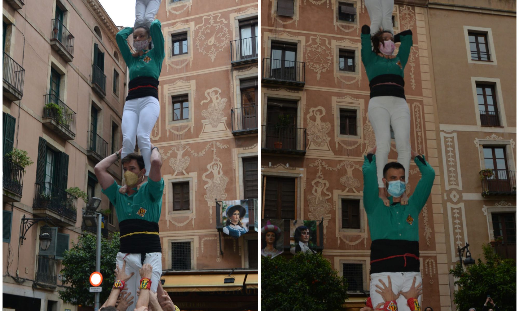 Els martinets actuant a Barcelona a la Diada de Sant Josep Oriol